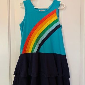 Hanna Anderson Blue Rainbow kids dress